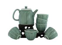Набор посуды для чайной церемонии из 7 предметов # 41992 фарфор: чайник 340 мл 6 пиал по 117 мл