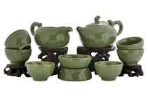Набор посуды для чайной церемонии из 9 предметов # 41997 фарфор: чайник 200 мл гундаобэй 200 мл сито 6 пиал по 65 мл