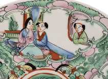 Блюдо для украшения чайного стола чайная тарелка винтаж Китай # 42657 фарфорручная роспись